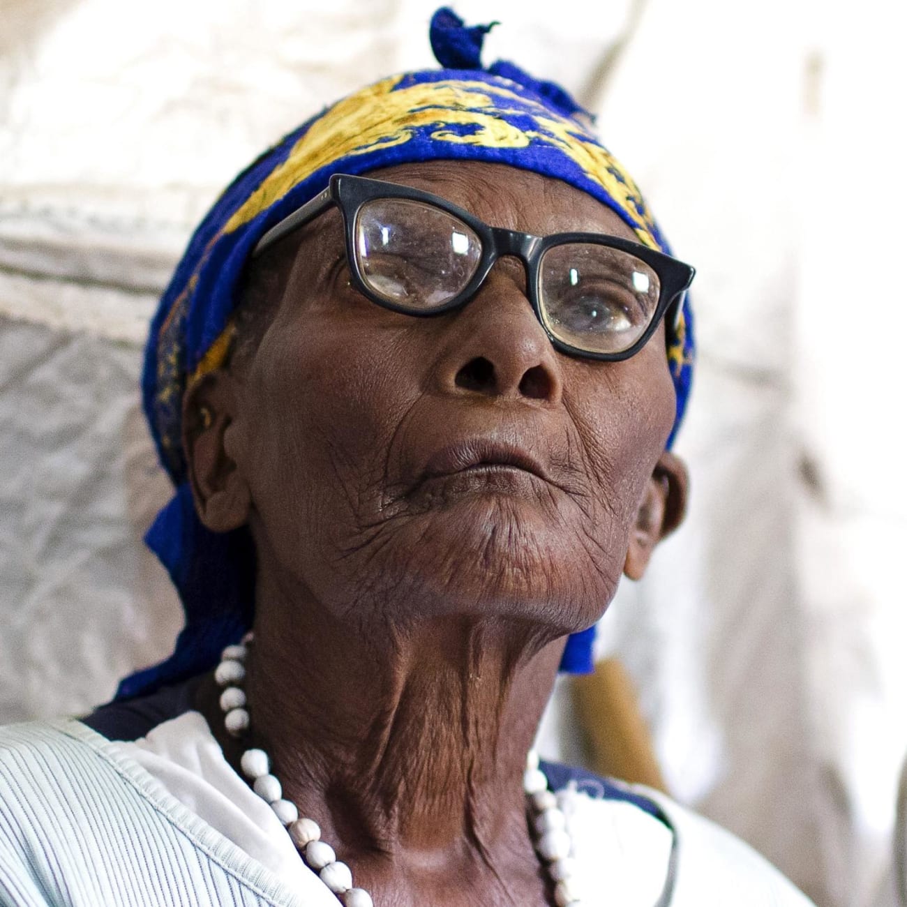 An elderly woman attends a class run by the Ujamaa self-defense program.