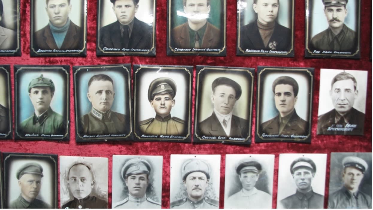 The front hall of the local government office in the village of Nychyporivka, around one hundred kilometers Southeast of Kyiv, Ukraine.