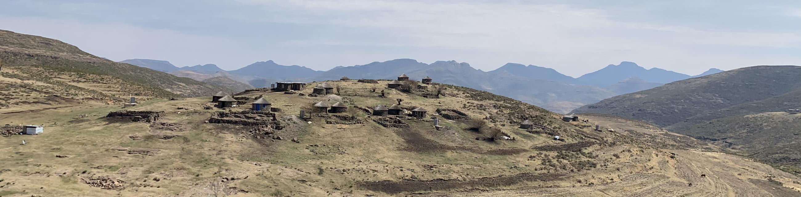 A small village with animal enclosures, 15 kilometers away from Semonkong. September 10, 2022. 
