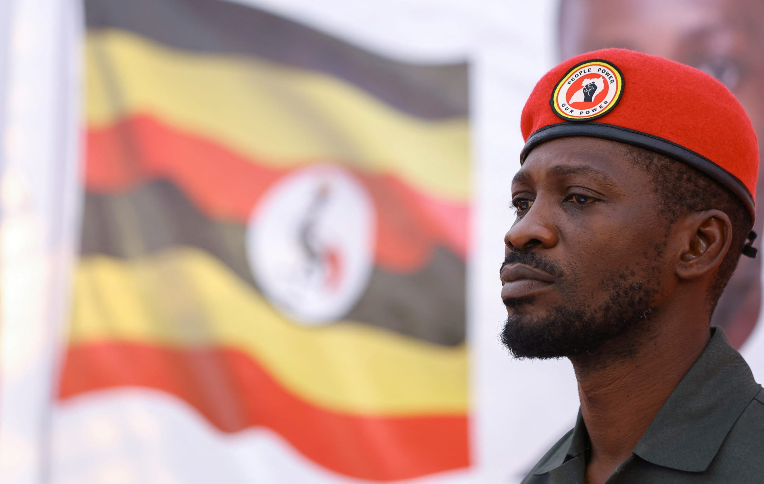 Robert Kyagulanyi Ssentamu, known as Bobi Wine, is seen before addressing Ugandans living in South Africa on political issues in their home country.