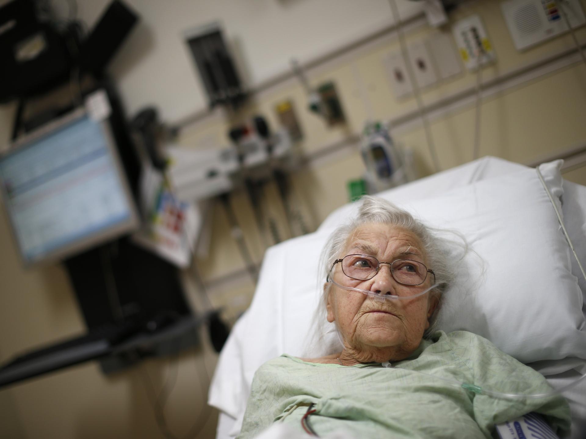 A patient receives treatment in the Emergency Room at OSF Saint Francis Medical Center, in Peoria, Illinois, on November 26, 2013. 