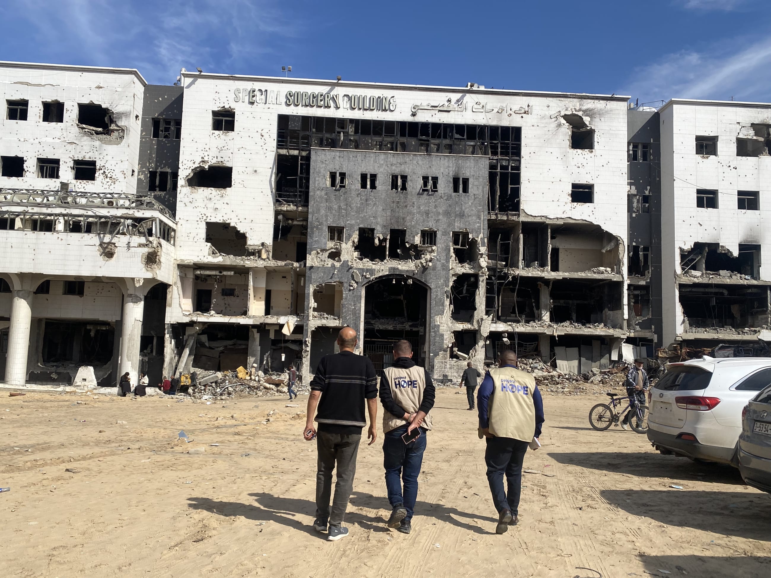 On November 17, 2025, Project HOPE's team visited Al-Shifa Hospital, which endured heavy damage during the war. The team met medical coordinator Dr. Hasa Aisher to assess the health situation since the ceasefire and to evaluate the hospital's capacity relative to prewar conditions.