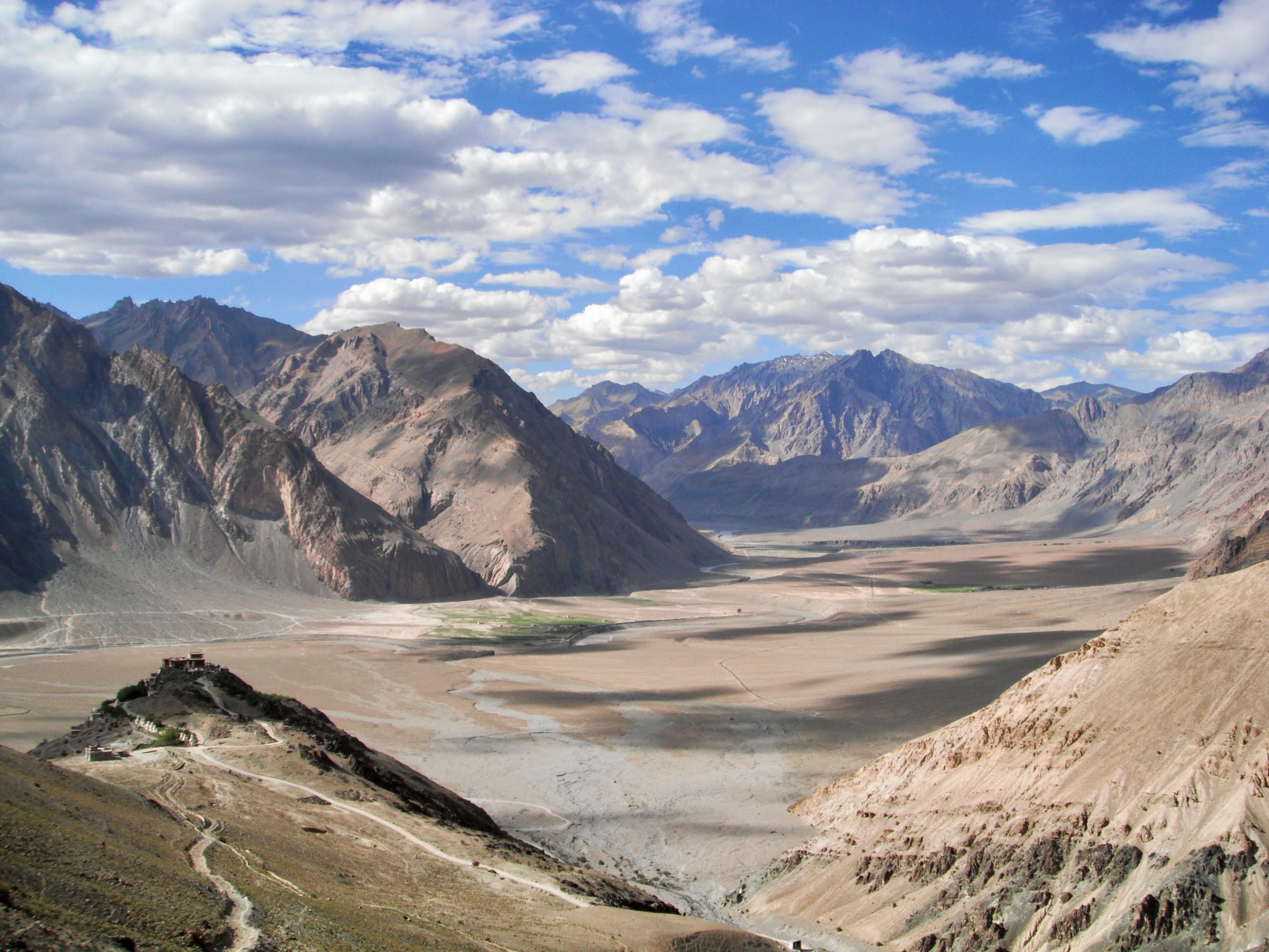 Clouds float high above the Zanskar Valley in the Himalayas