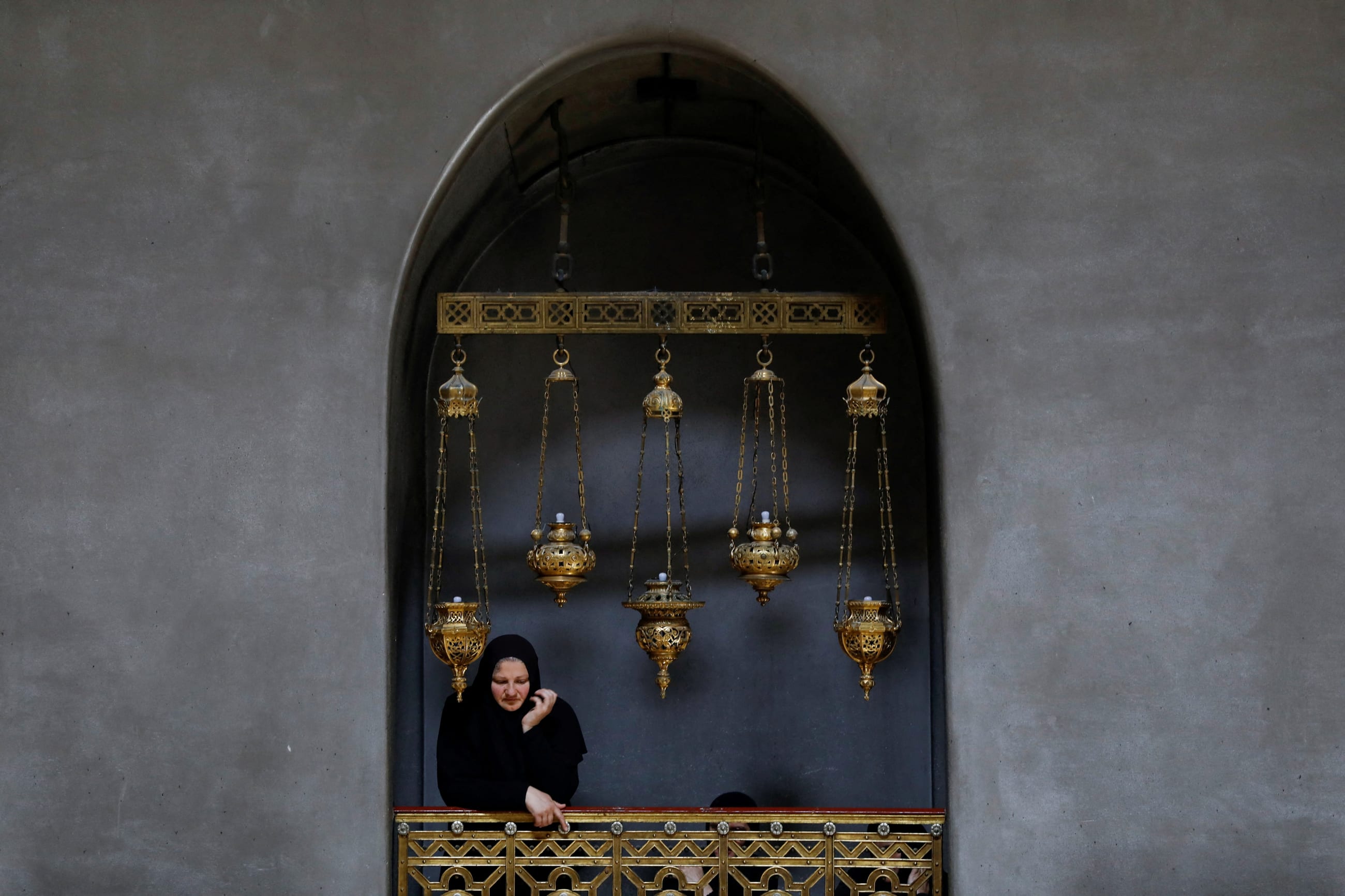 Orthodox Christian worshippers attend the Holy Fire ceremony at the Church of the Holy Sepulchre in Jerusalem's Old City, April 23, 2022. 