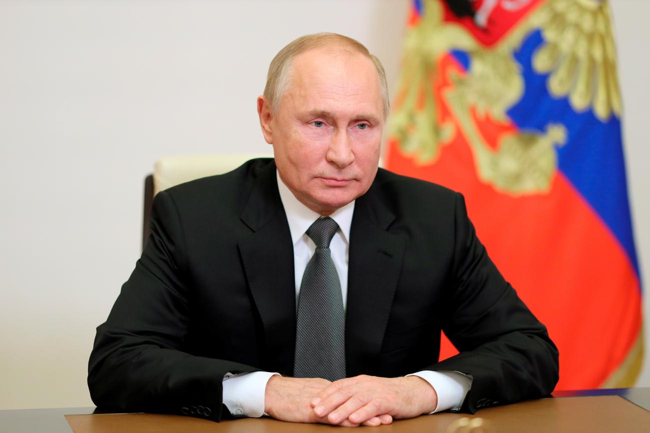 Russian President Vladimir Putin addresses participants of a forest and land use event as part of the UN&nbsp;Climate&nbsp;Change&nbsp;Conference (COP26).