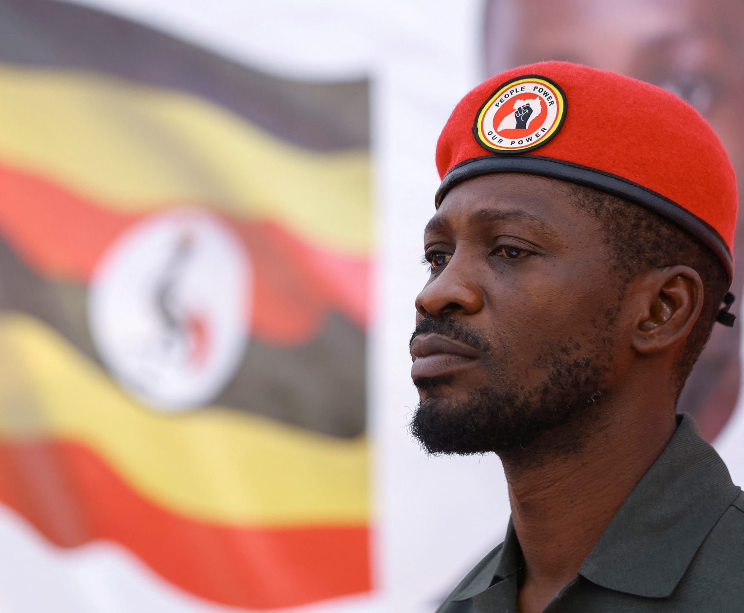 Robert Kyagulanyi Ssentamu, known as Bobi Wine, is seen before addressing Ugandans living in South Africa on political issues in their home country