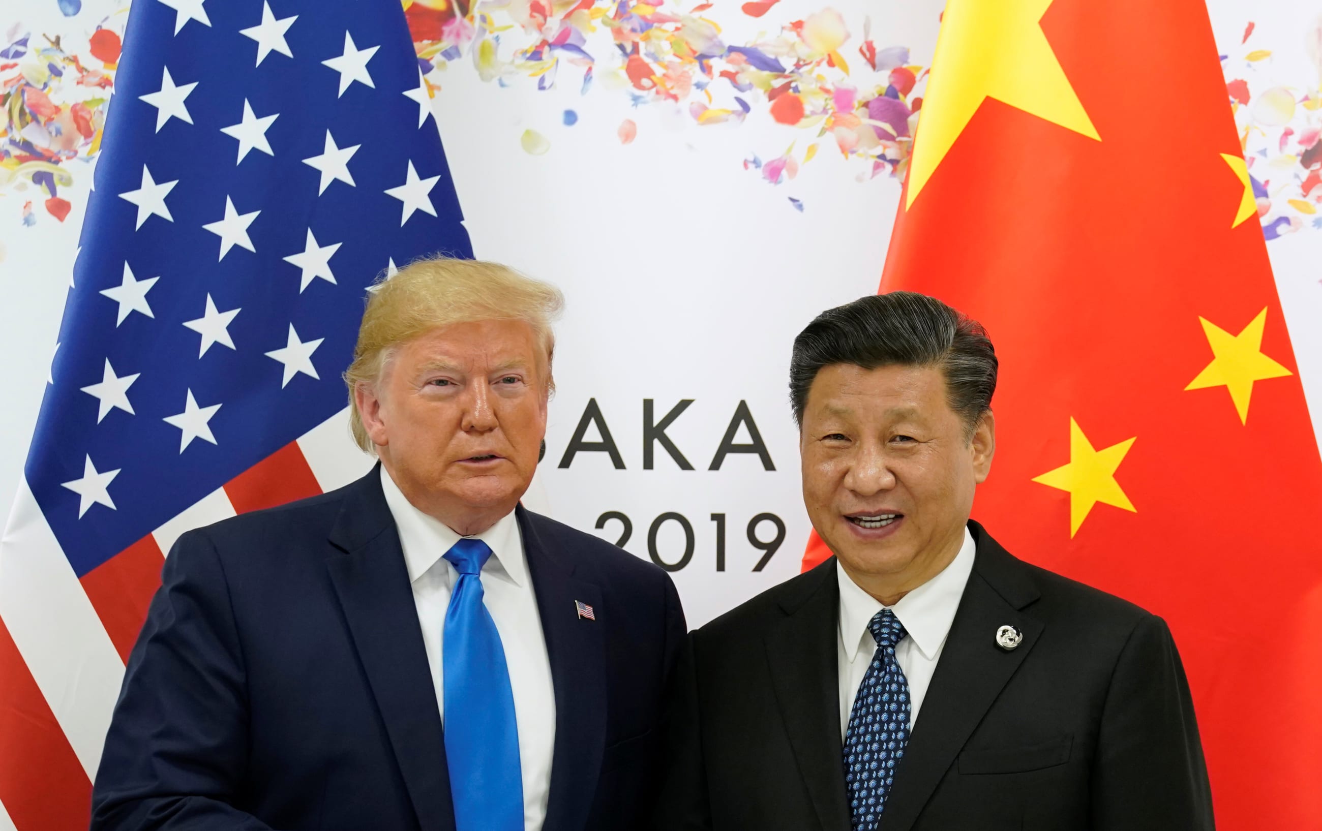 U.S. President Donald Trump and China's President Xi Jinping pose for a photo ahead of their bilateral meeting during the G20 leaders' summit, in Osaka, Japan, on June 29, 2019. 