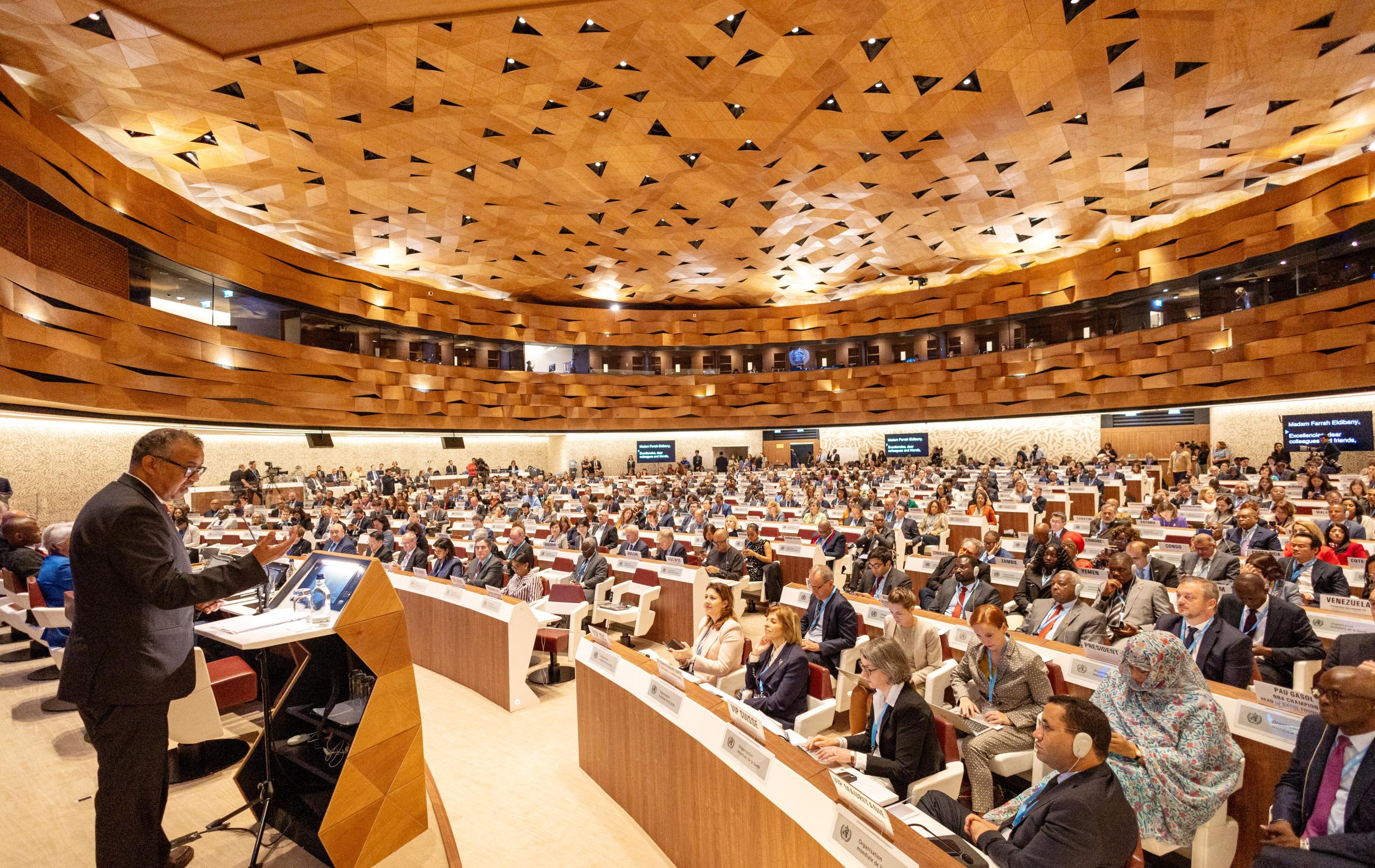 Director-General of the&nbsp;World&nbsp;Health&nbsp;Organization&nbsp;Tedros Adhanom Ghebreyesus attends the&nbsp;World&nbsp;Health&nbsp;Assembly,&nbsp;at the United Nations, in Geneva, Switzerland, on May 27, 2024. 