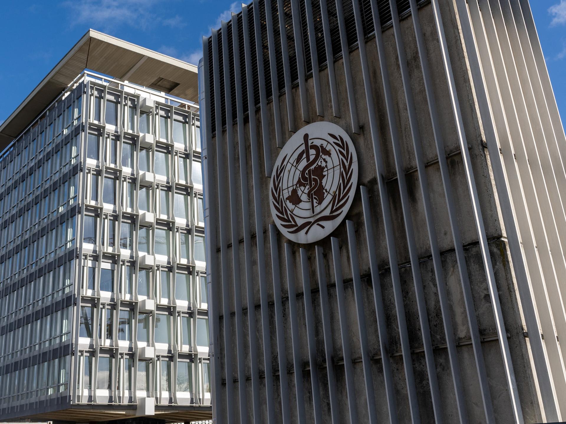 The World Health Organization headquarters, is seen in Geneva, Switzerland, on January 28, 2025.