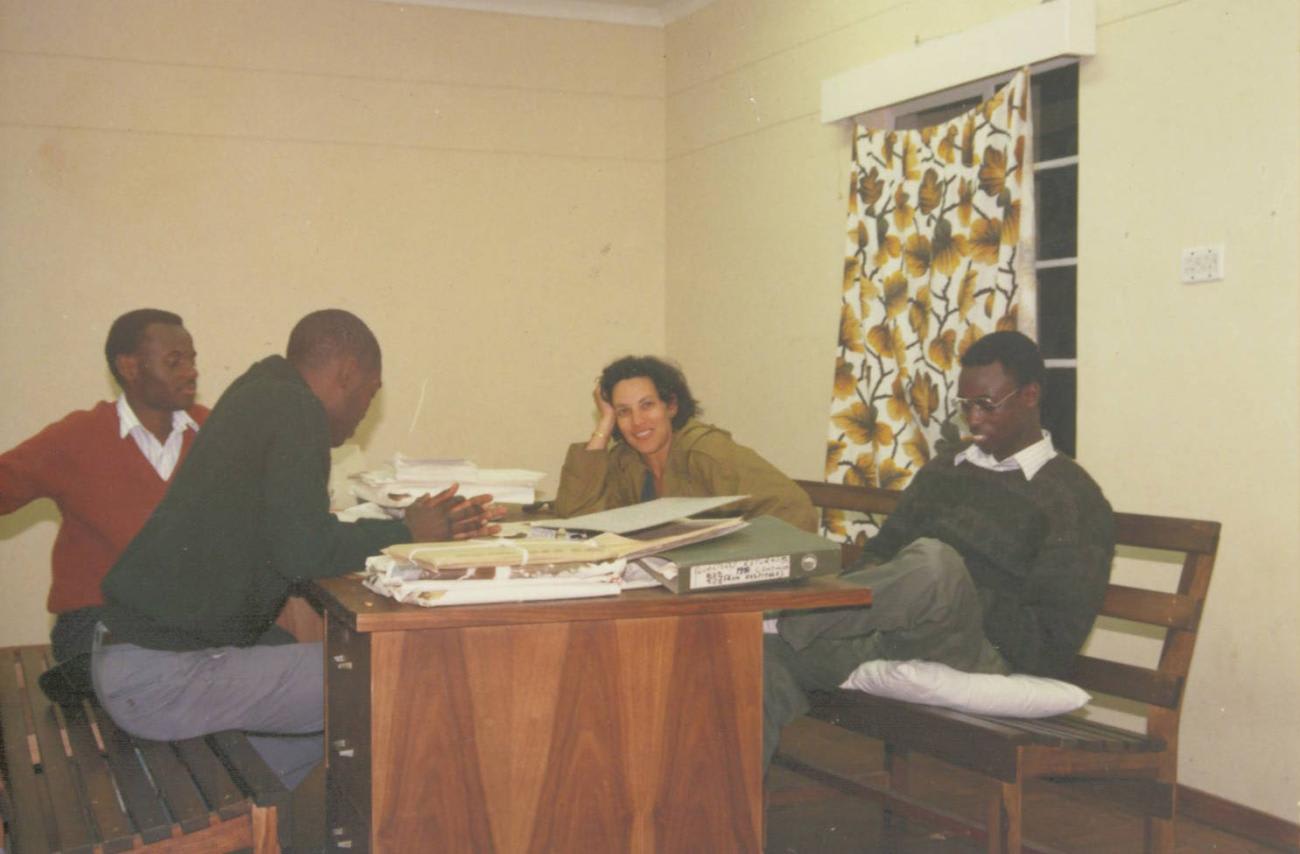 Dr. Mary Bassett with medical students, in the Zambezi Valley, Zimbabwe, in 1989.