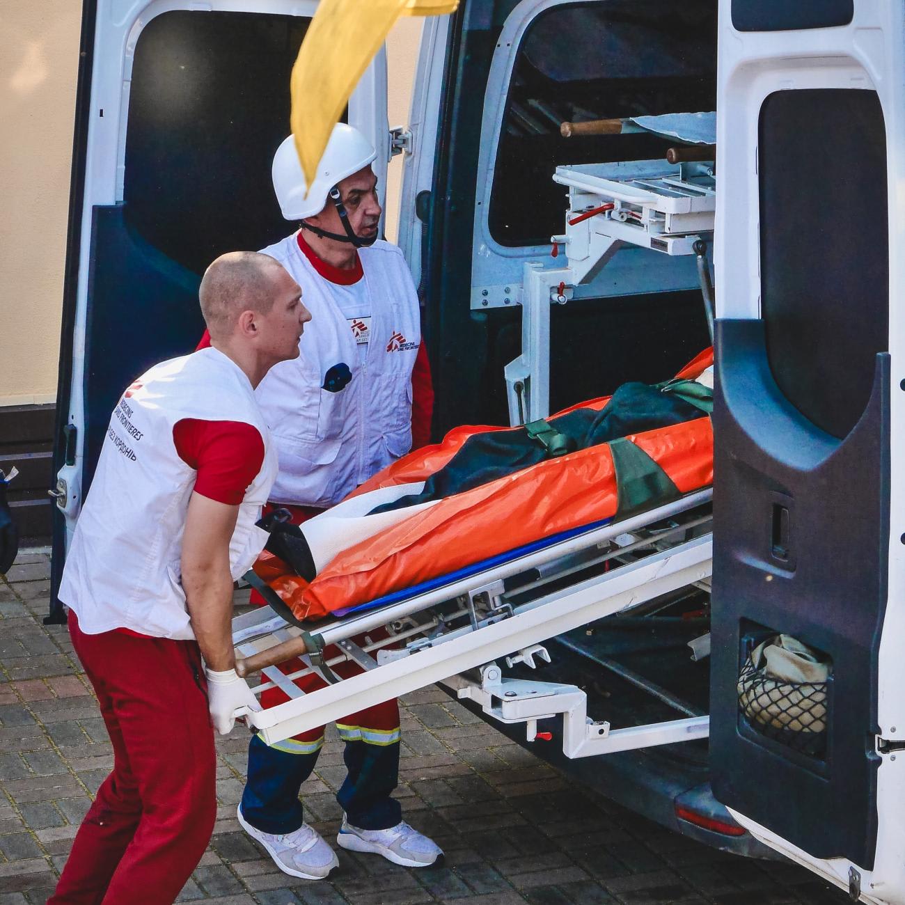 Doctors without Borders evacuates patients from the Kherson region after Russian troops shelled the hospital, October 20, 2023.