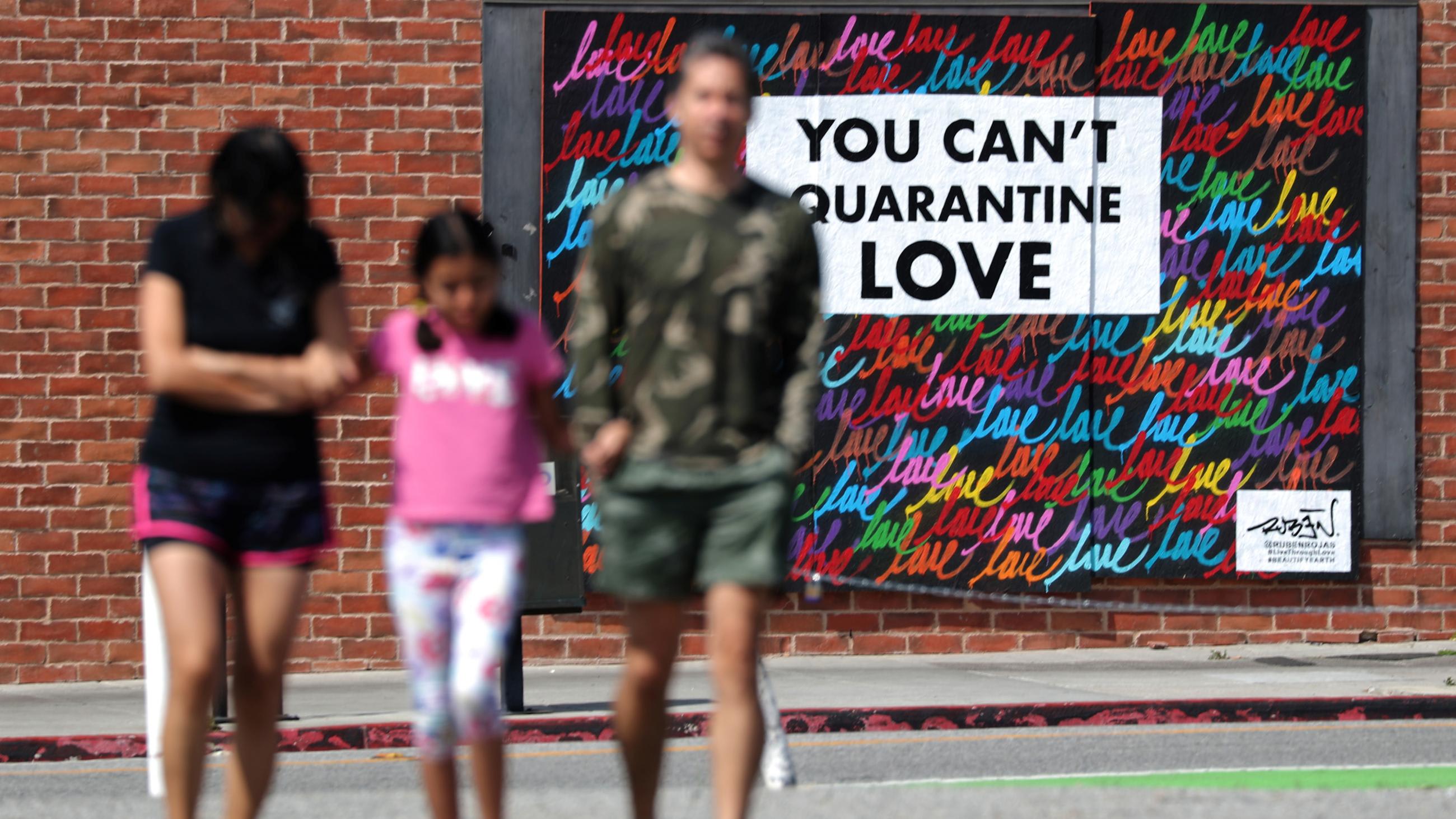 As the COVID-19 pandemic rages on in the United States, street art in Santa Monica, California, sends a message of hope, 