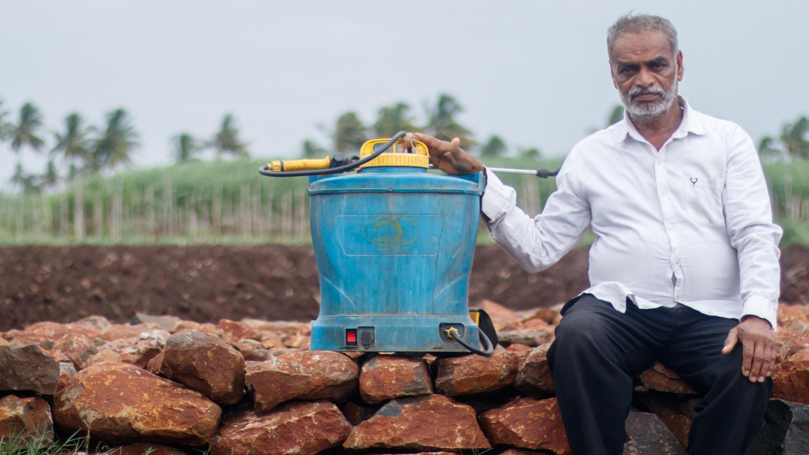 Farmer and agrochemical worker Annasso More was diagnosed with peripheral neuropathy because of overexposure to toxins, making it difficult for him to walk.