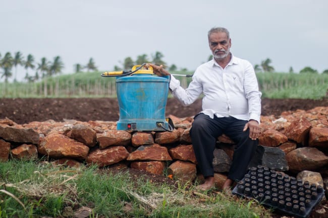 Farmer and agrochemical worker Annasso More was diagnosed with peripheral neuropathy because of overexposure to toxins, making it difficult for him to walk. 