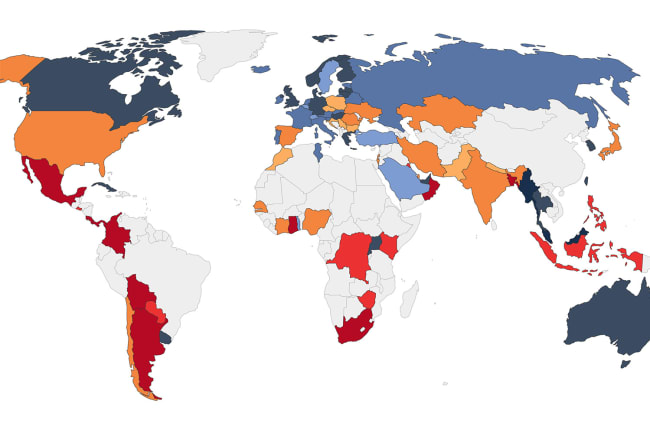 Share of COVID-19 tests that are positive globally. The image is a graph. CC-BY/Our World in Data