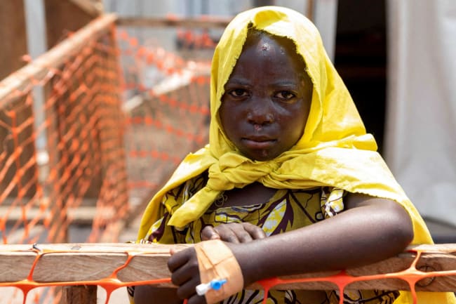 A newly arrived patient awaits a consultation at the treatment center for mpox.