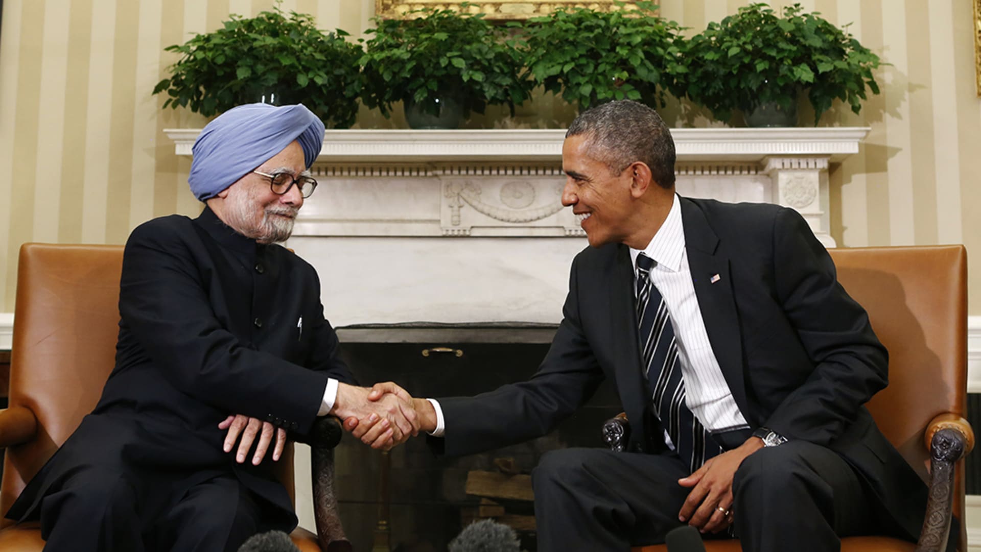 President Barack Obama with India’s Prime Minister Manmohan Singh in the Oval Office. Kevin Lamarque/Reuters