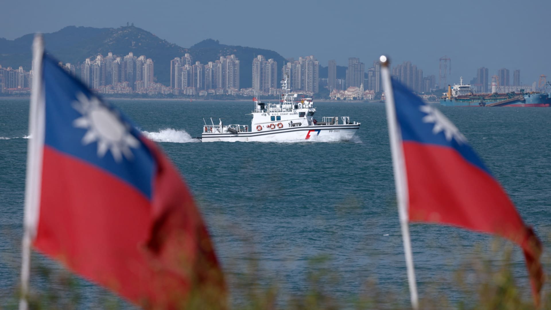 <p>A Taiwan Coast Guard ship patrols near Dadan Island in October 2025. </p>
