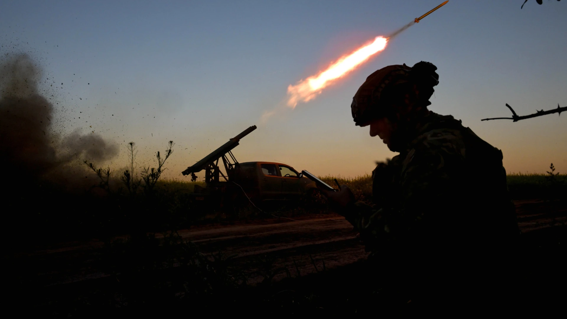 <p>A Ukrainian artilleryman uses a portable rocket launcher in Ukraine’s Zaporizhzhia region on May 23, 2025.</p>

