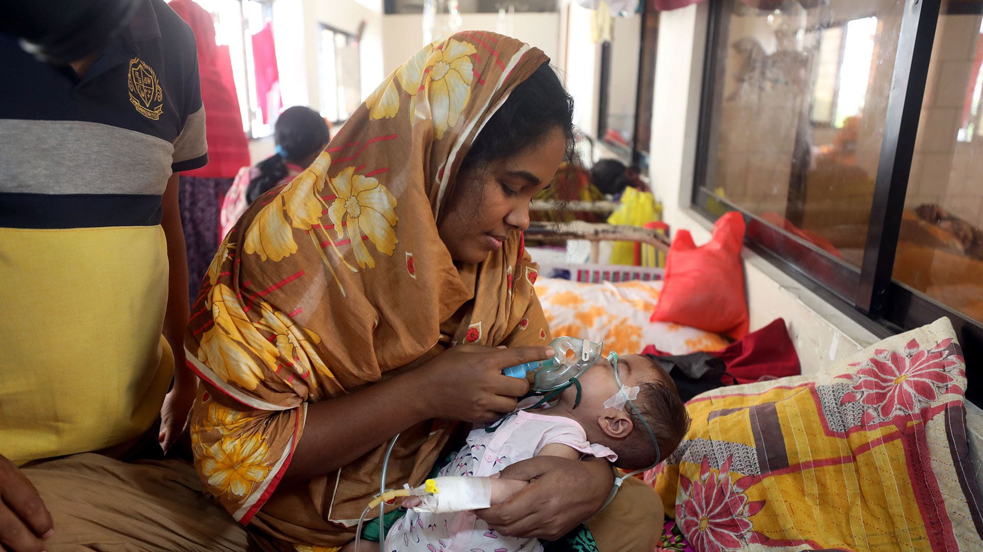 <p>Children infected with measles receive treatment at the Infectious Disease Hospital in Dhaka, Bangladesh, on April 6, 2026.</p>
