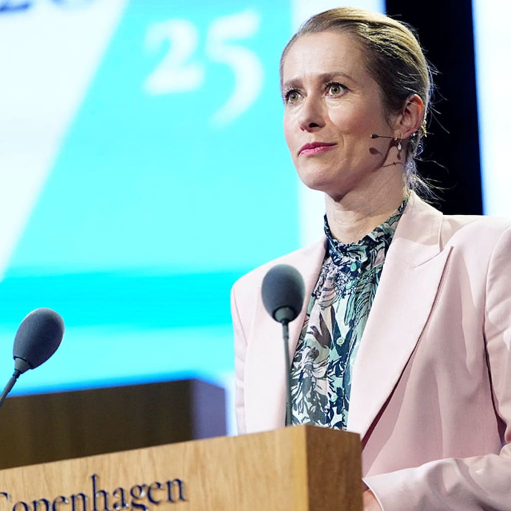 <p>High Representative of the European Union for Foreign Affairs and Security Policy Kaja Kallas looks on as she speaks at the Copenhagen Democracy Summit</p>
