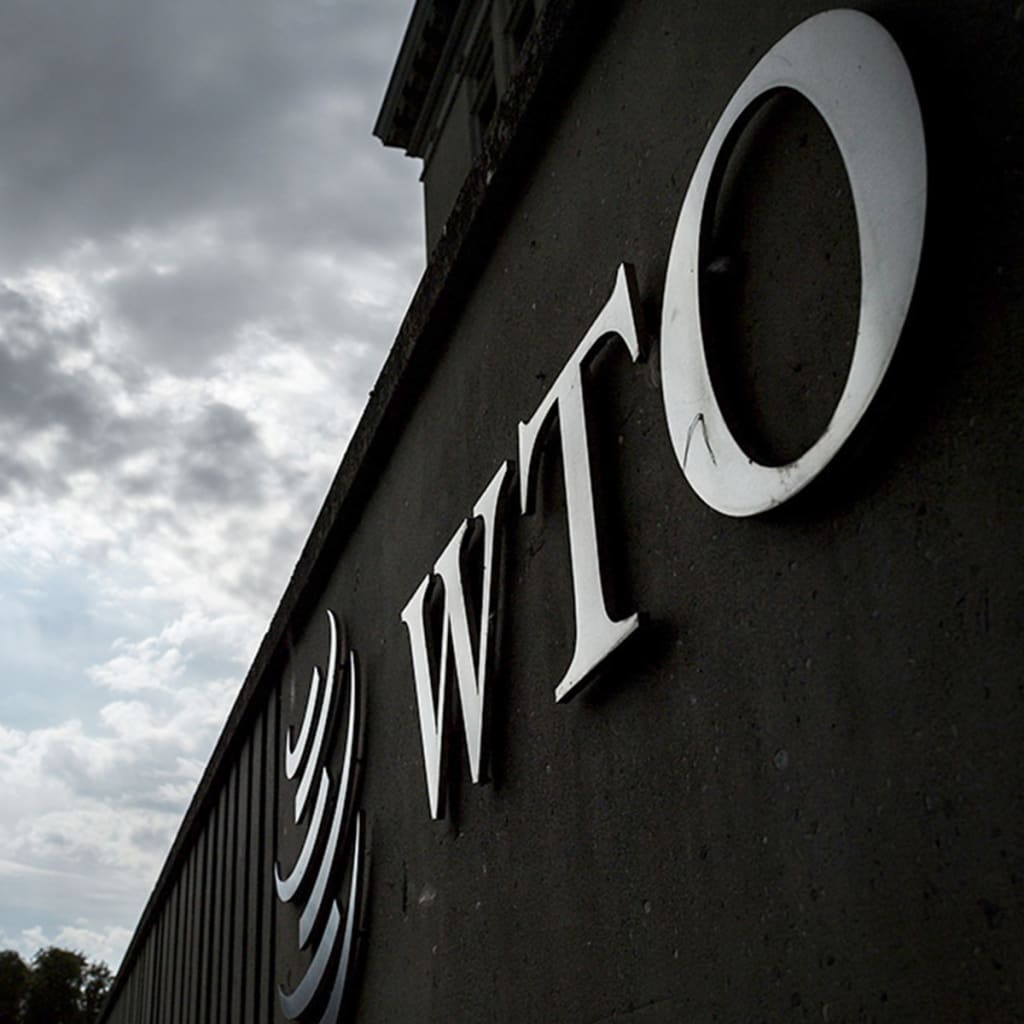 <p>The sign of the World Trade Organization on their headquarters, in Geneva, on September 21, 2018. </p>

