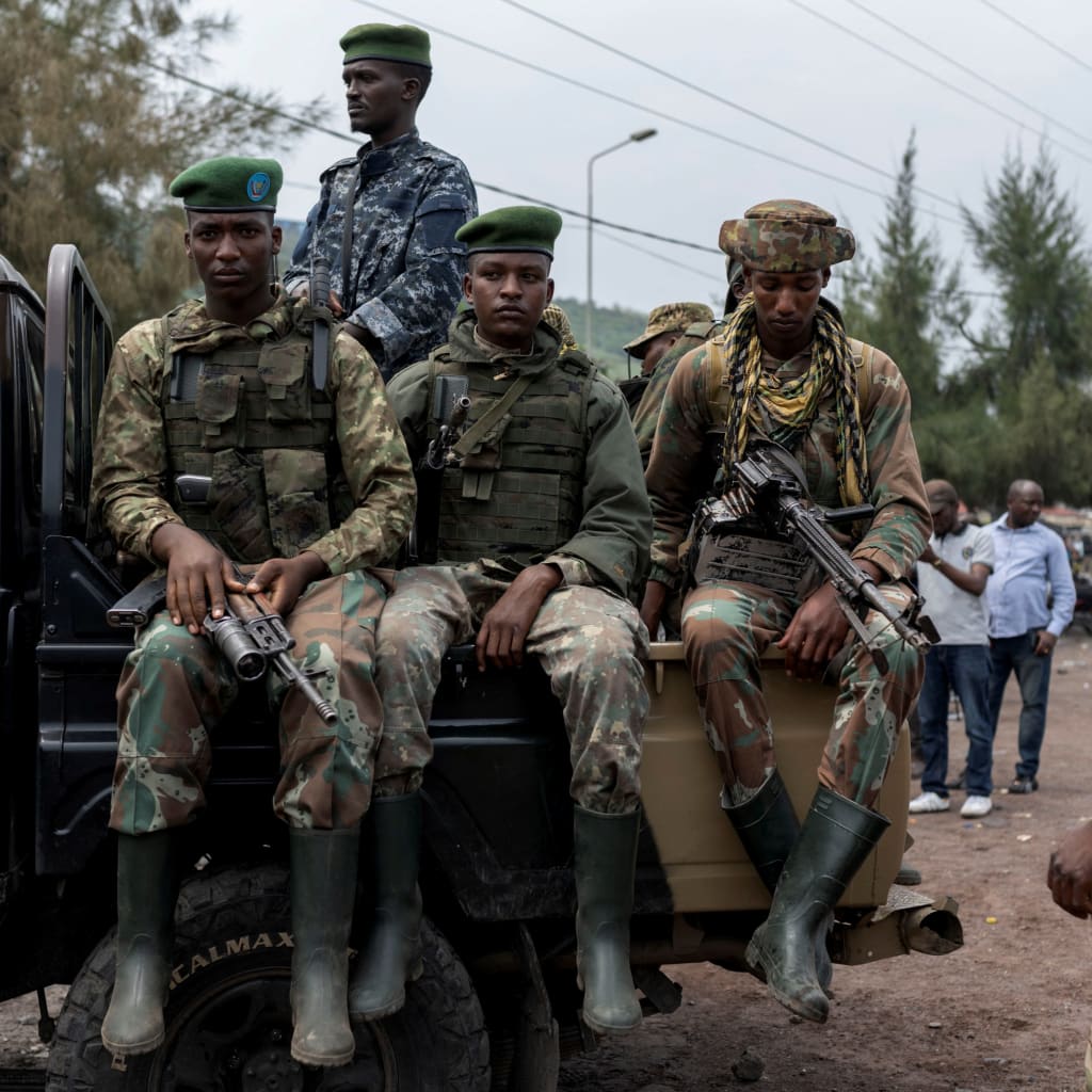 <p>Members of the M23 rebel group in the city of Goma in eastern Democratic Republic of the Congo on January 30, 2025. </p>
