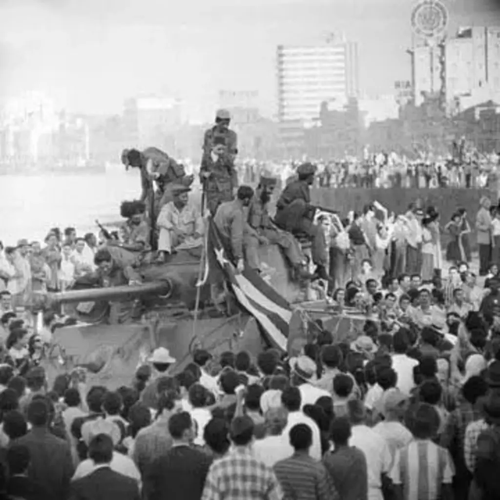 A parade honoring Cuban revolutionary leader Fidel Castro, who inspired Chavez. 
