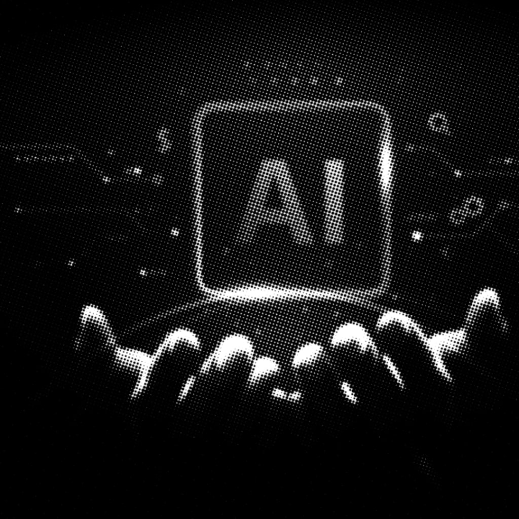 <p>Hand holding an AI logo.</p>
