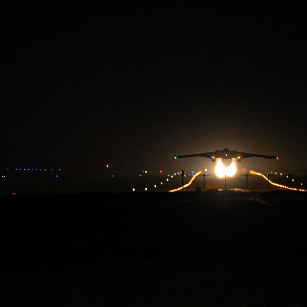 <p>A U.S. Air Force B-2 Spirit stealth bomber takes off from Whiteman Air Force Base in Missouri during Operation Midnight Hammer, June 2025.</p>
