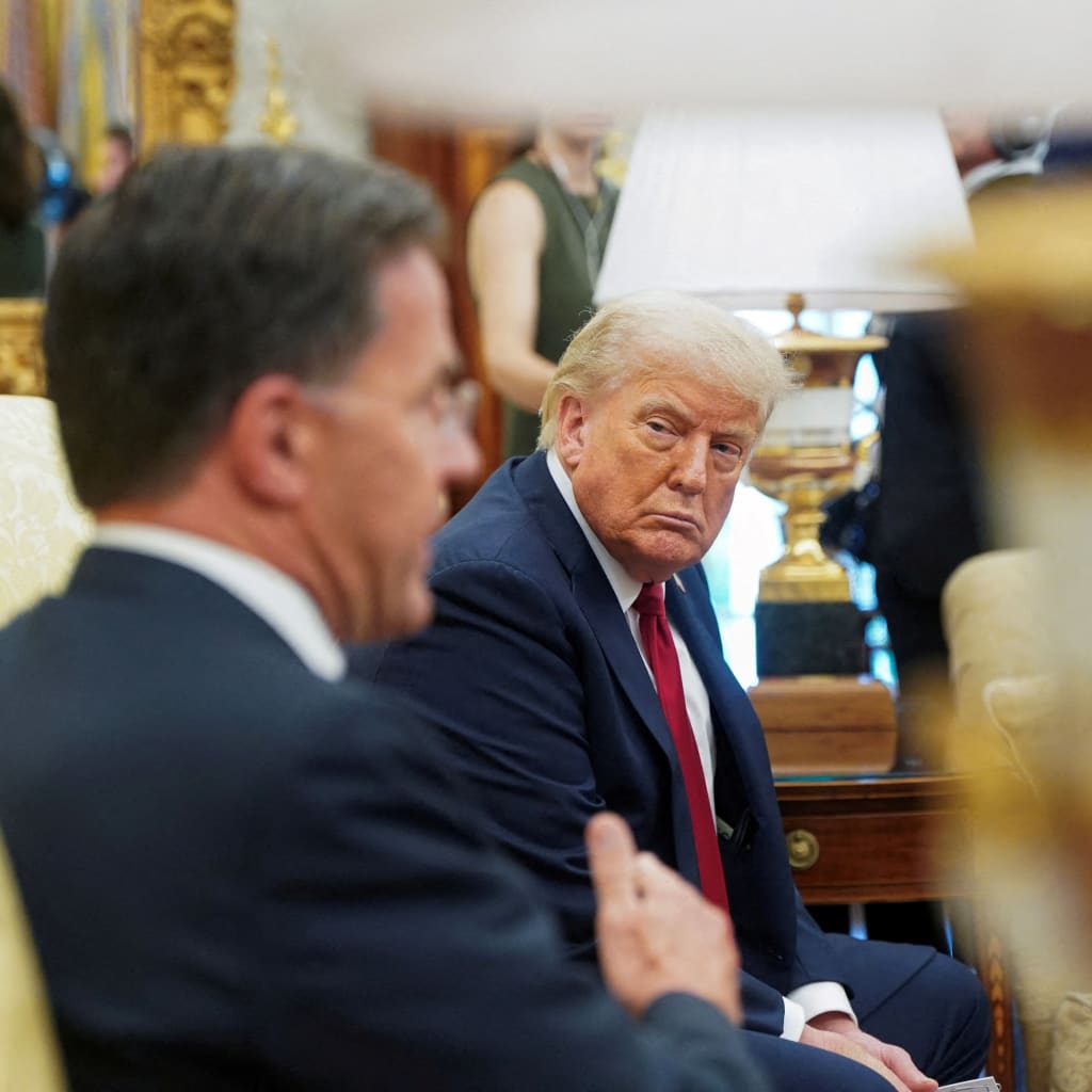 <p>President Donald Trump meets with NATO Secretary General Mark Rutte in the Oval Office on July 14, 2025.</p>
