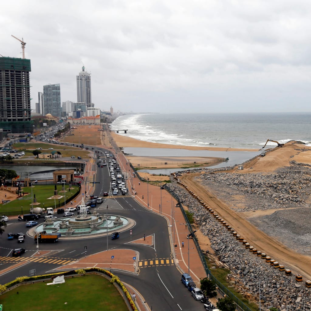 <p>A general view of the “Colombo Port City” construction site, which is backed by Chinese investment, is seen in Colombo, Sri Lanka, August 9, 2016.</p>
