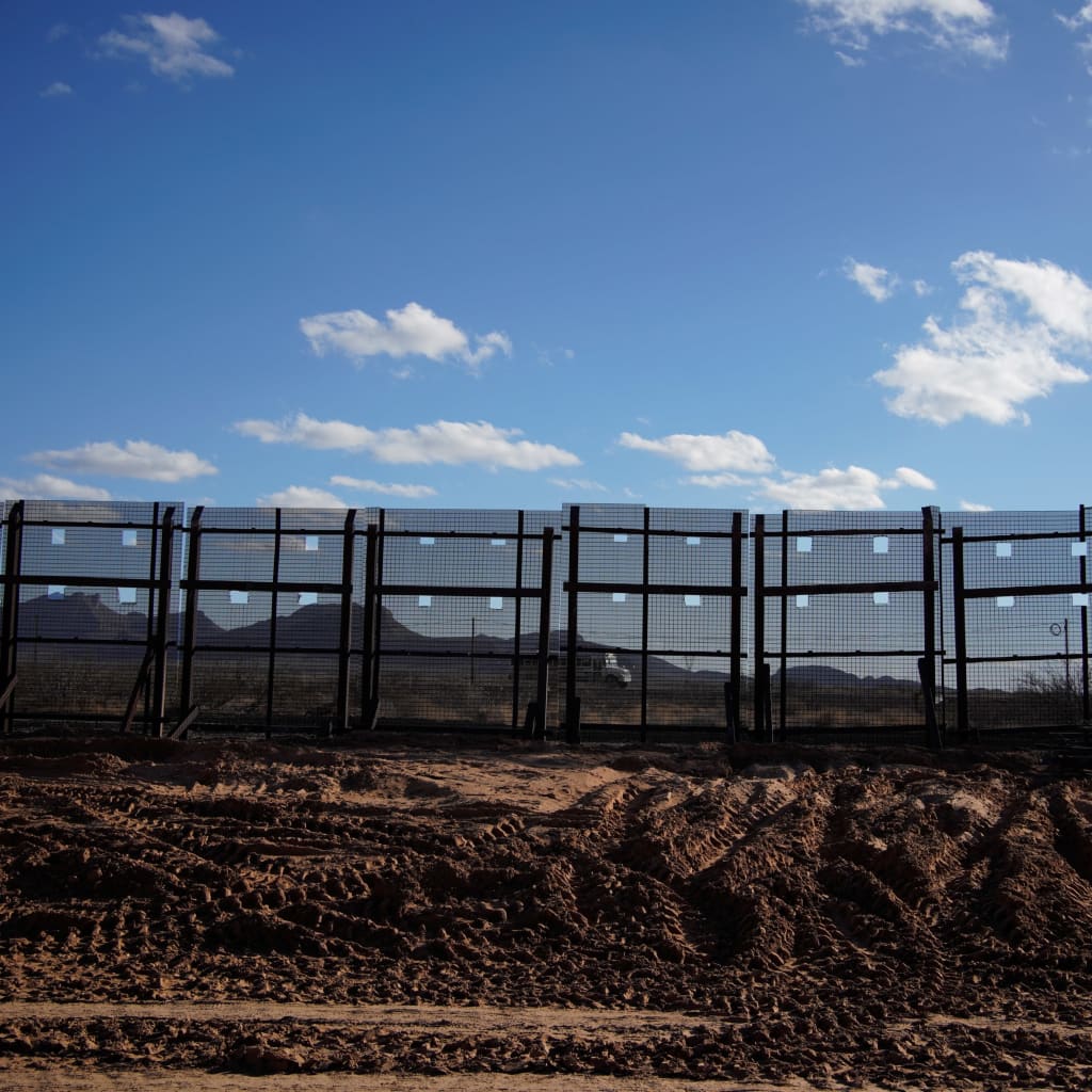 <p>A partially constructed border wall near Sunland Park, New Mexico, on January 22, 2021.</p>
