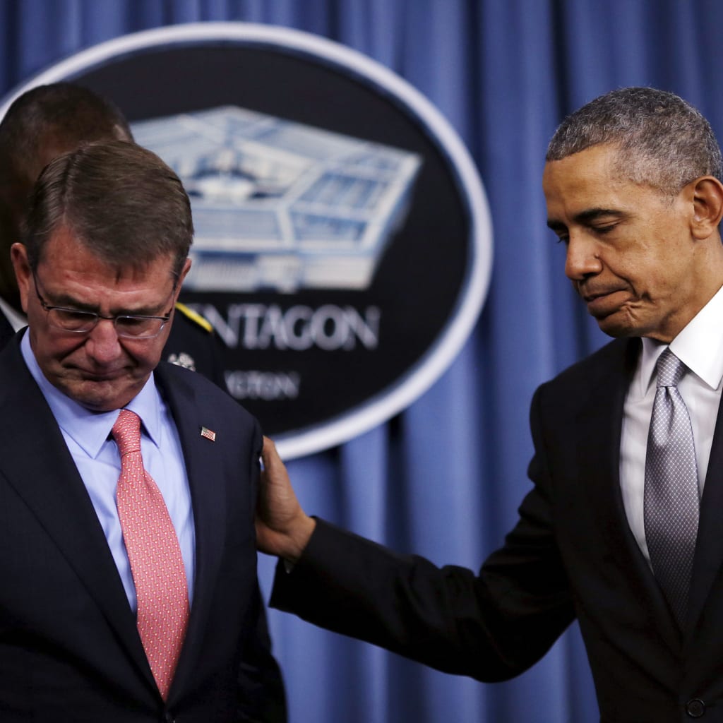 <p>President Barack Obama and Defense Secretary Ash Carter at the Pentagon.</p>