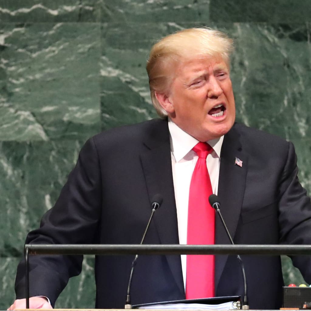 <p>U.S. President Donald Trump addresses the 73rd session of the United Nations General Assembly at U.N. headquarters in New York, U.S., September 25, 2018.</p>
