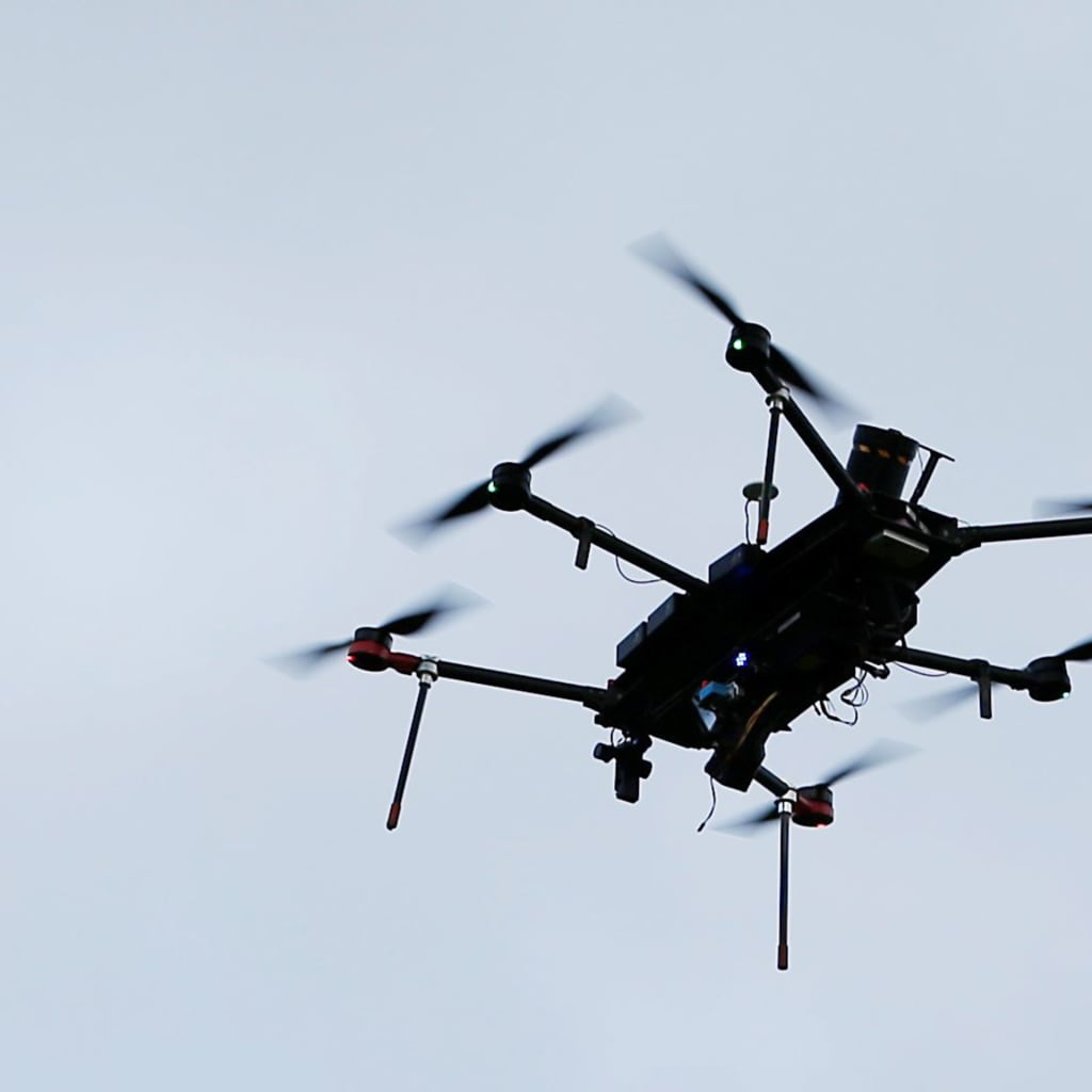 <p>An Airspace Systems Interceptor autonomous aerial drone flies during a product demonstration in California.</p>