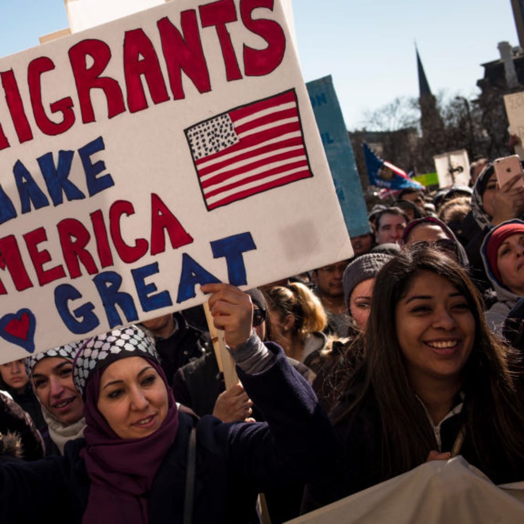 <p>Protestors gather at a rally against President Donald J. Trump’s policy on immigration on February 13, 2017 in Milwaukee, Wisconsin.</p>
