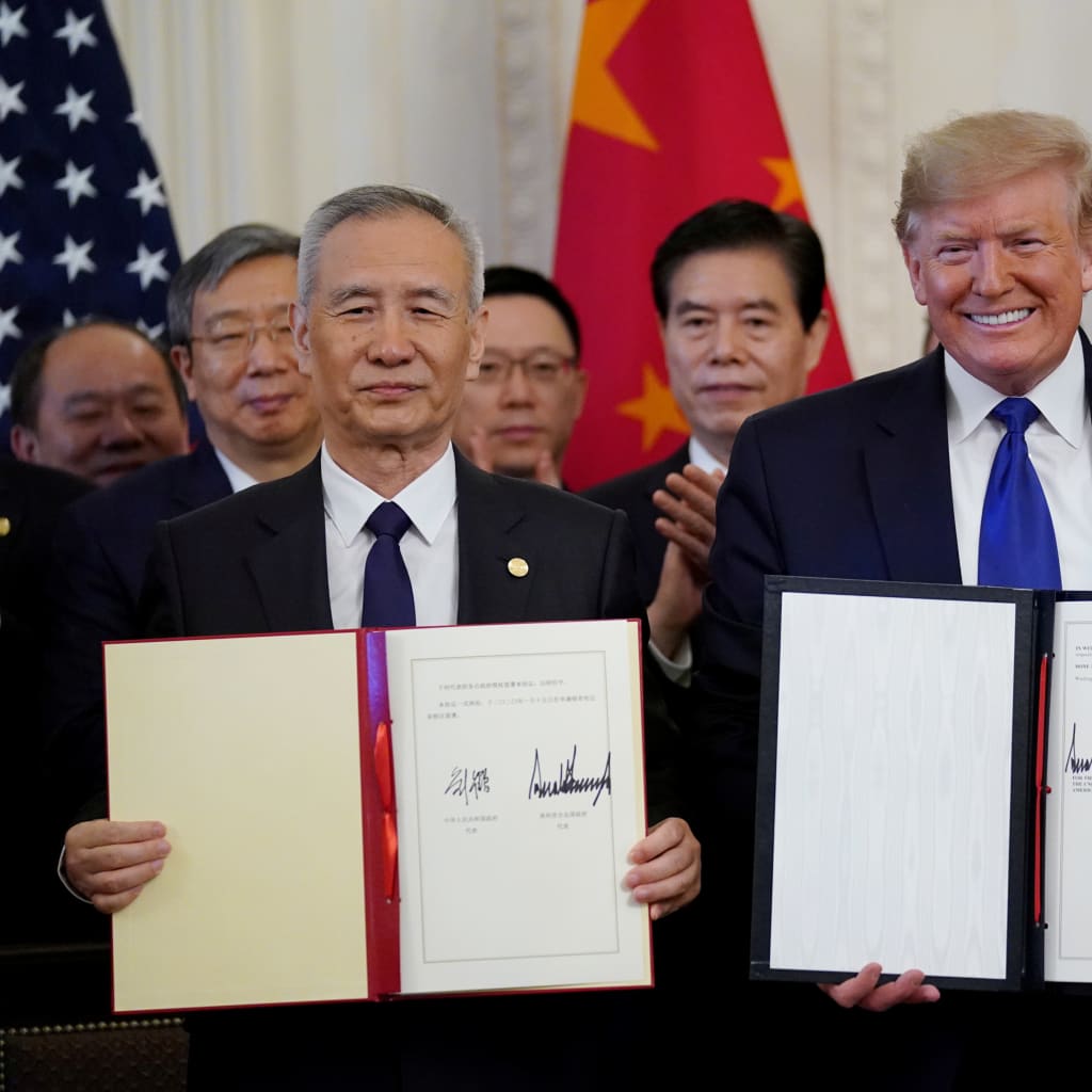 <p>President Trump hosts U.S.-China trade signing ceremony at the White House in Washington</p>
