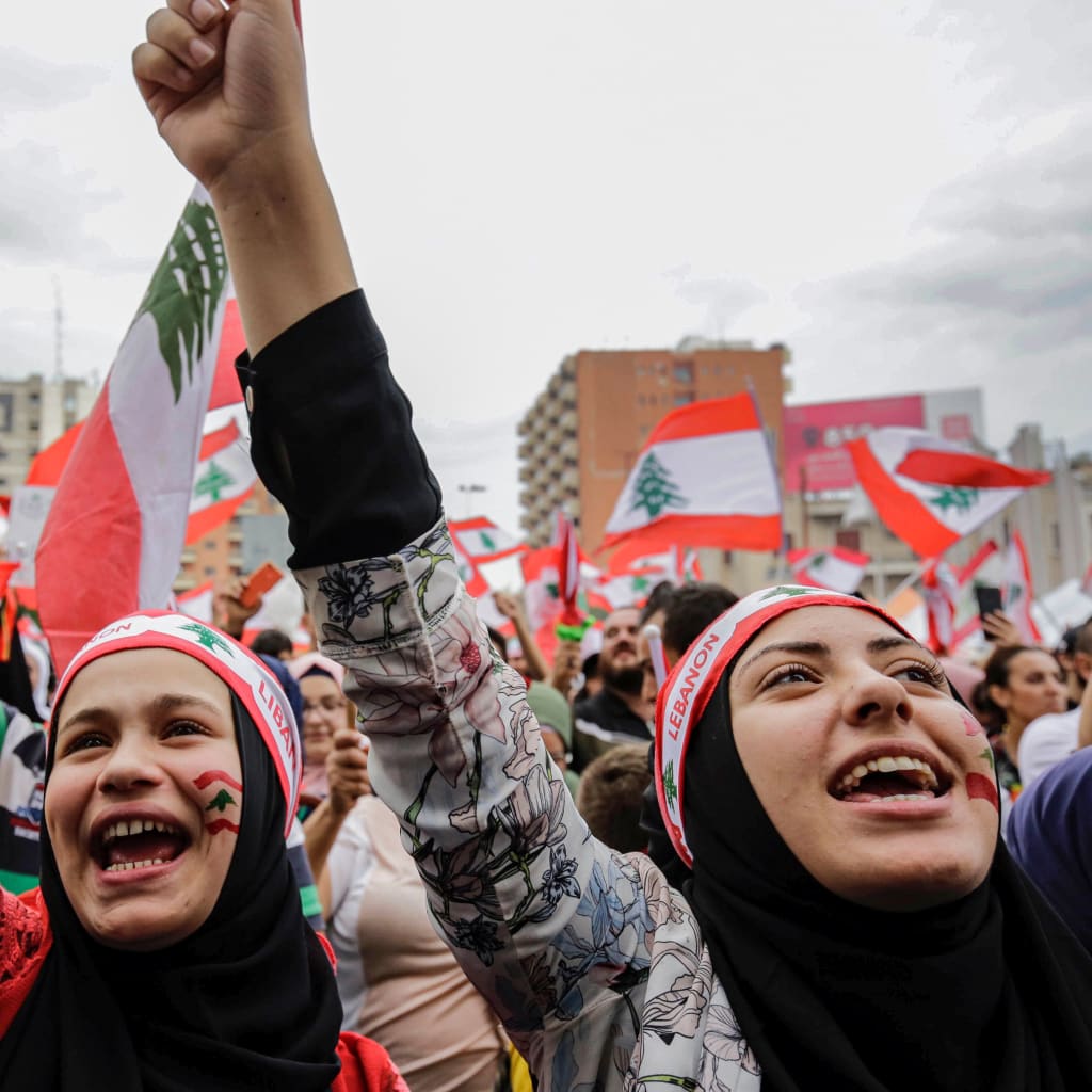 <p>Protestors in Lebanon.</p>
