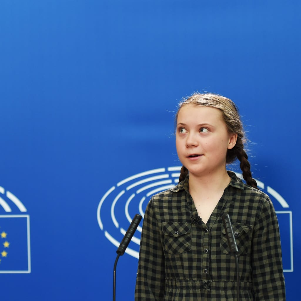<p>Swedish climate activist Greta Thunberg at a European Parliament plenary session.</p>
