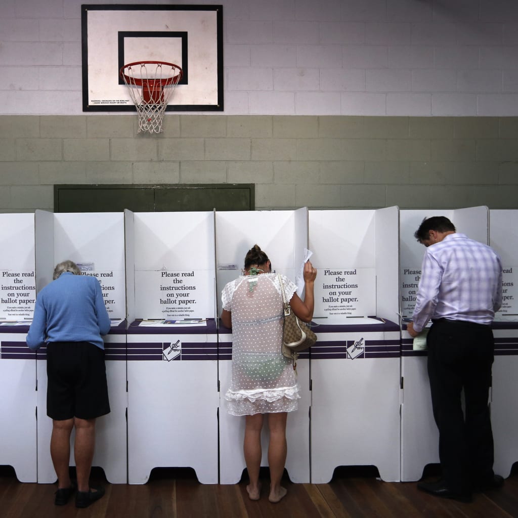 <p>Australians at the polls.</p>
