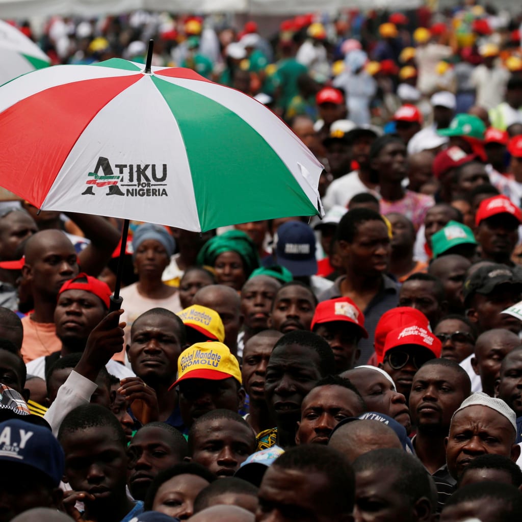 <p>Supporters of the People’s Democratic Party attend a rally in Lagos, Nigeria.</p>
