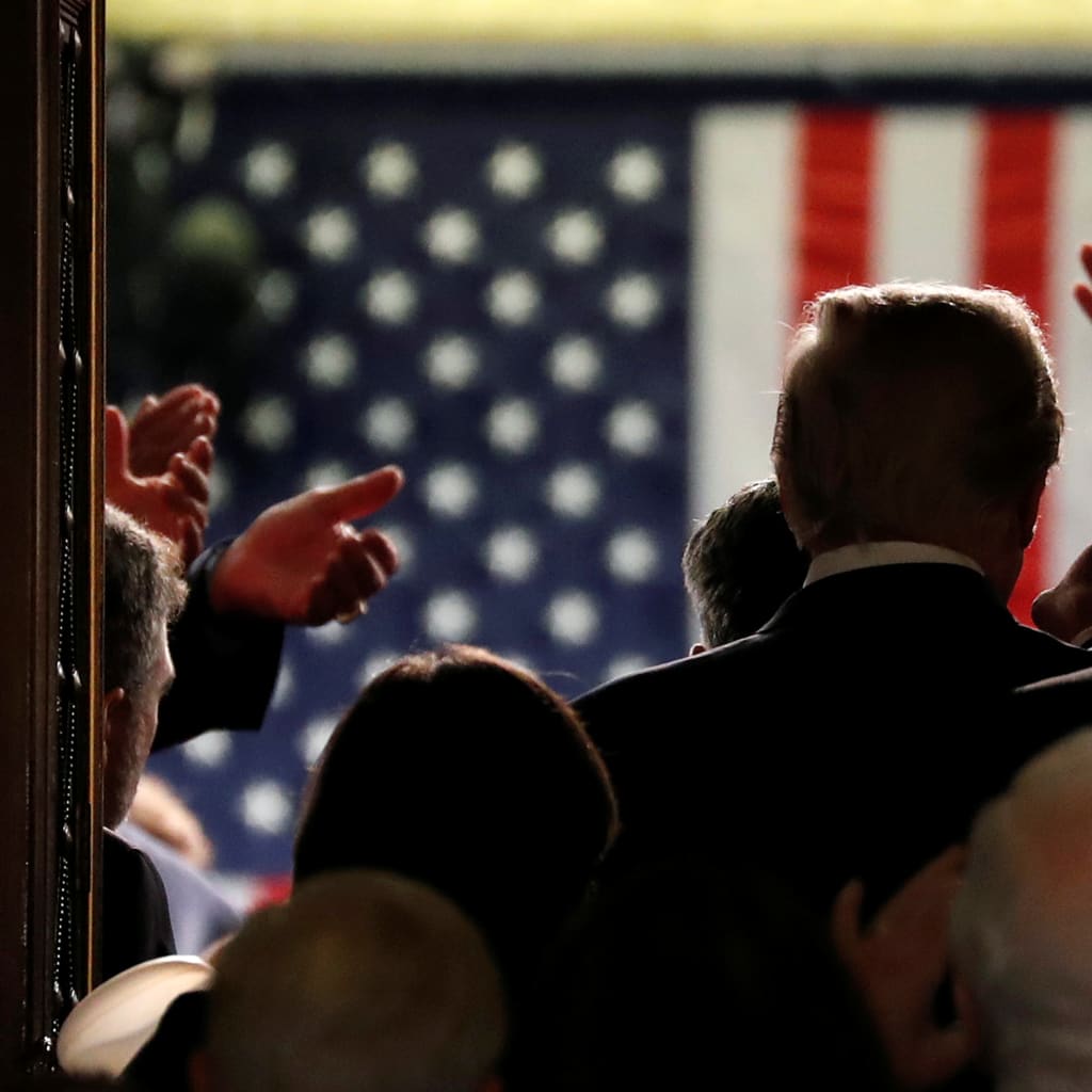 <p>U.S. President Donald J. Trump arrives at the House of Representatives to deliver his 2018 State of the Union address, January 30, 2018.</p>
