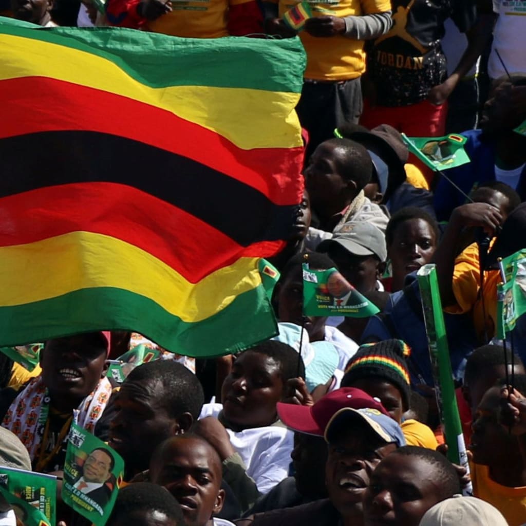 <p>Supporters of President Emmerson Mnangagwa at an election rally in Zimbabwe.</p>
