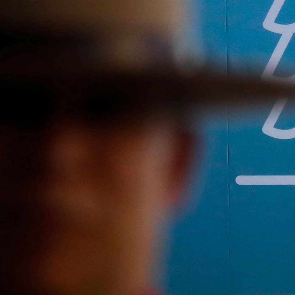 <p>A Canadian mounted police officer stands next to the G7 logo ahead of the G7 summit in Quebec, Canada.</p>
