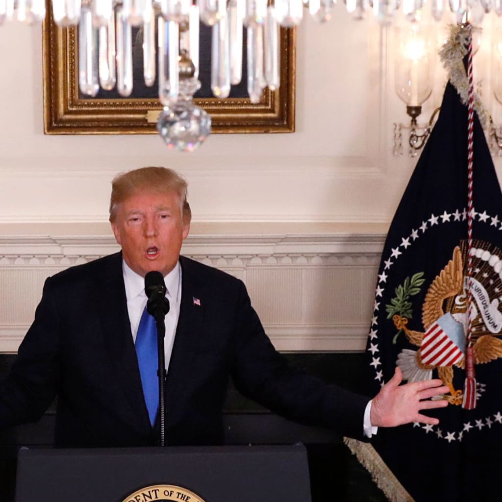 <p>President Trump discusses the Iran nuclear agreement at the White House.</p>
