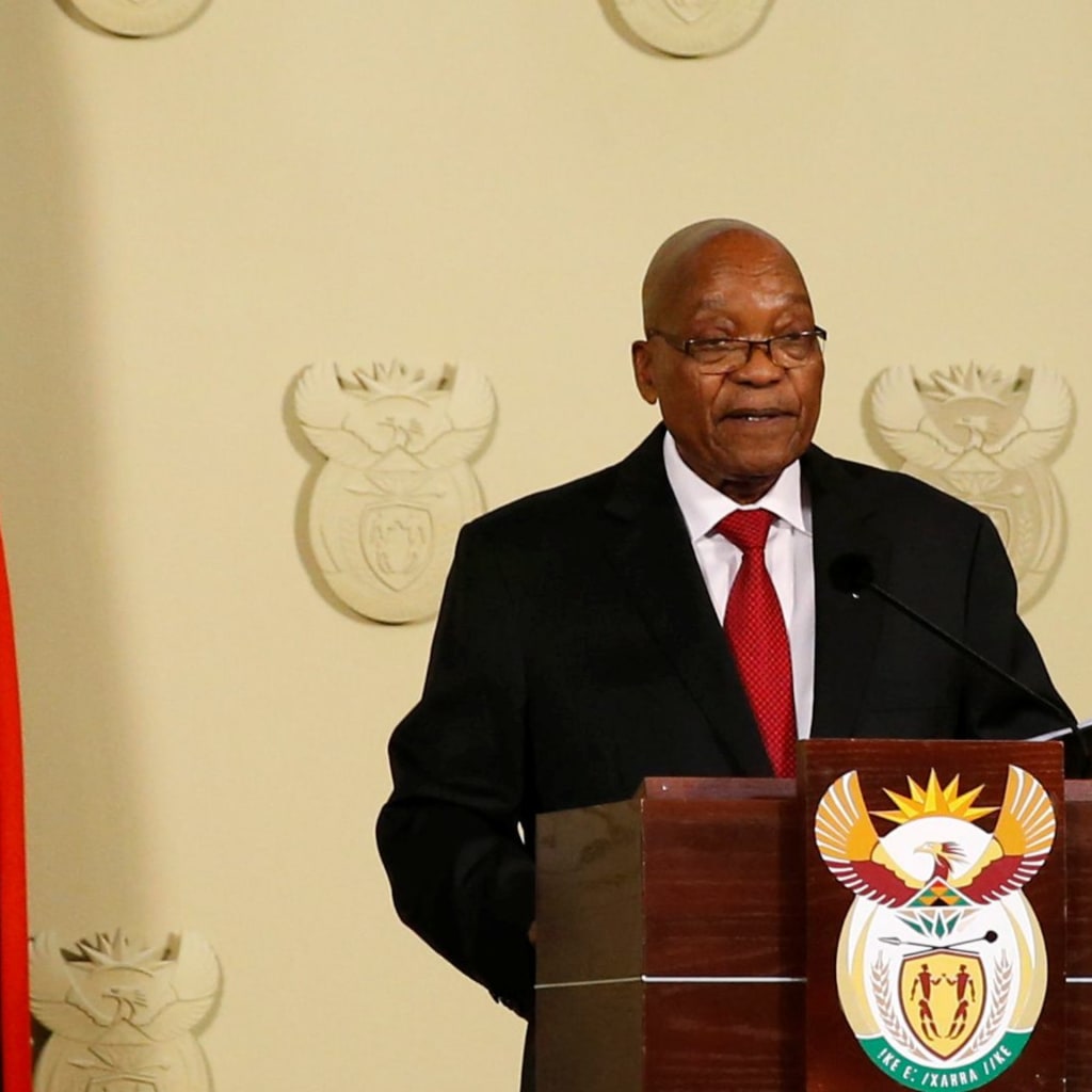 <p>South African President Jacob Zuma announces his resignation. </p>
