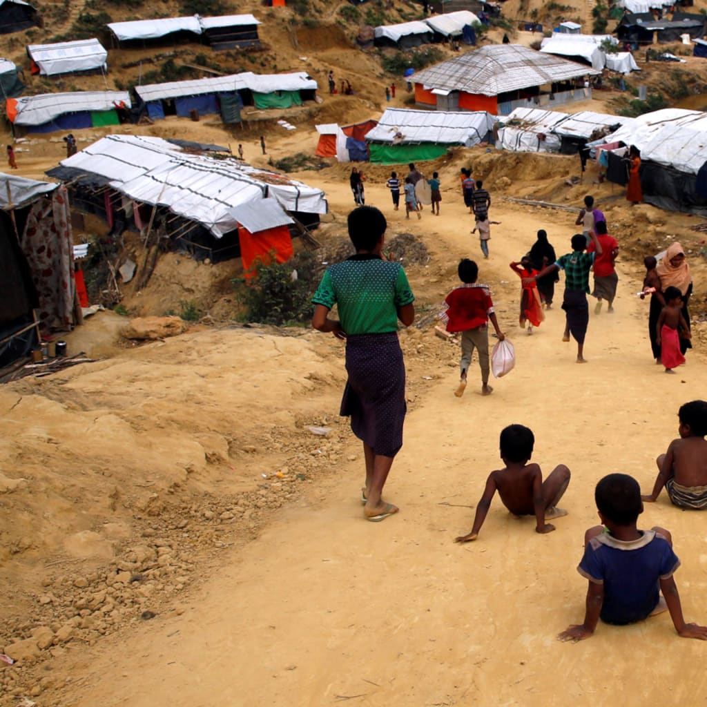 <p>Rohingya children at a refugee camp in Bangladesh. </p>