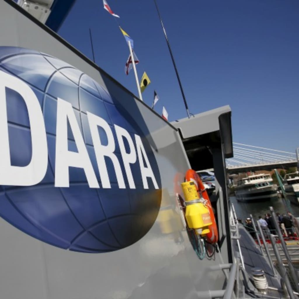 <p>The autonomous ship “Sea Hunter”, developed by DARPA, is shown docked in Portland, Oregon after its christening ceremony, April 7, 2016. </p>

