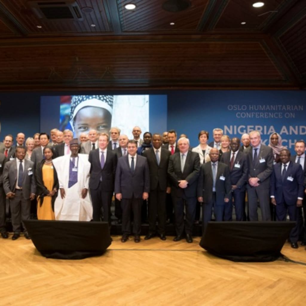 <p>The participants to the Oslo Humanitarian Conference on Nigeria and the Lake Chad Region pose for a family photo in Oslo, Norway February 24, 2017. </p>
